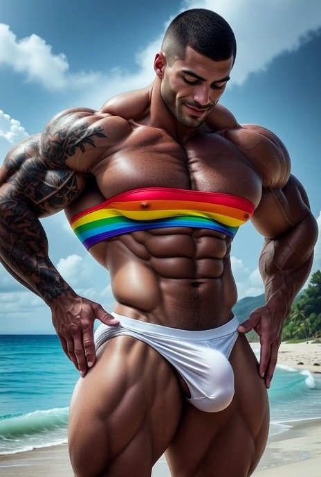 MUSCLED AI GAY WITH BIG BULGE 🍆🍒🍈🍑💦💭 #HSxsGyCD